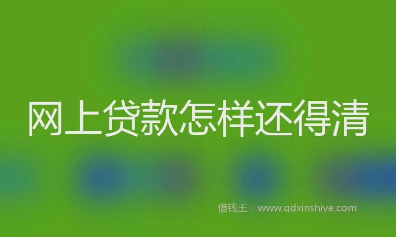 网上贷款怎样还得清