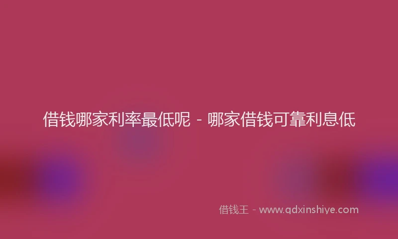 借钱哪家利率最低呢 - 哪家借钱可靠利息低