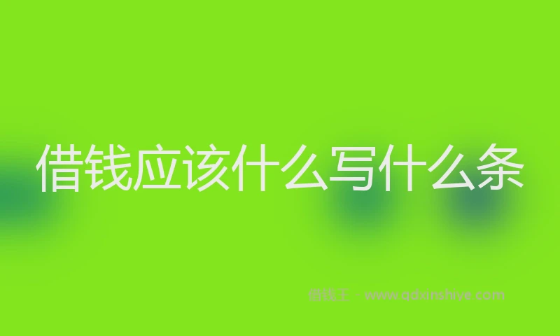 借钱应该什么写什么条