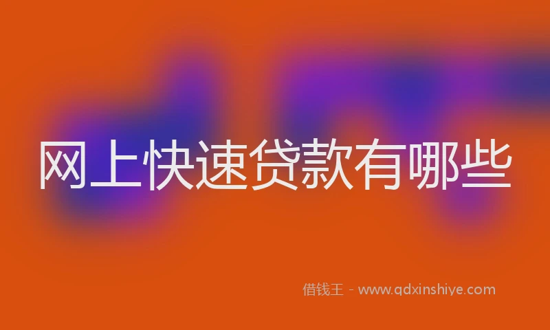 网上快速贷款有哪些