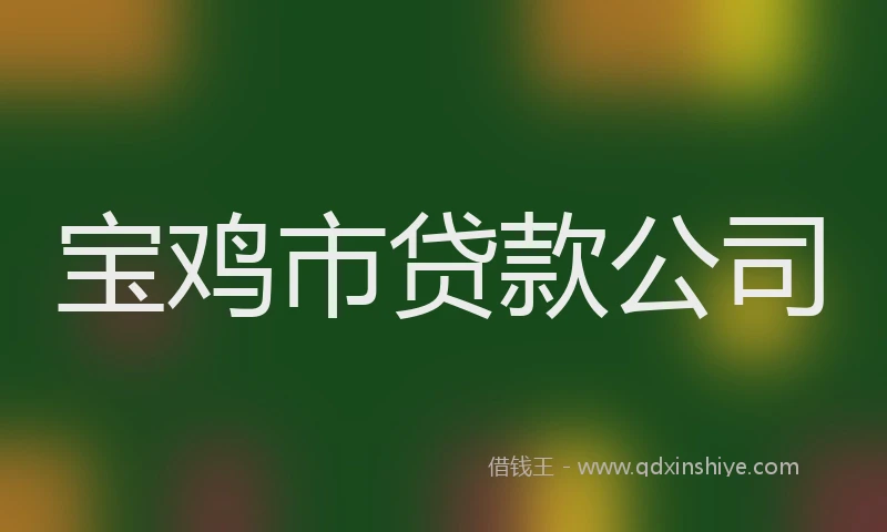 宝鸡市贷款公司