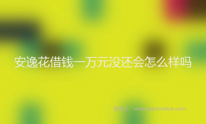 安逸花借钱一万元没还会怎么样吗