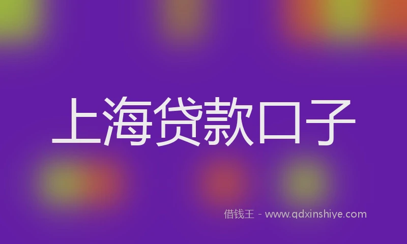 上海贷款口子