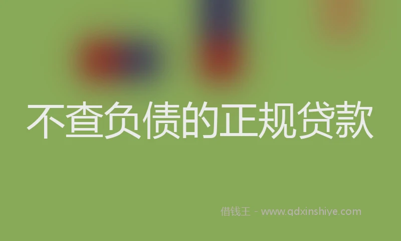 不查负债的正规贷款