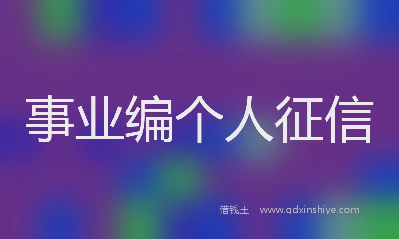 事业编个人征信
