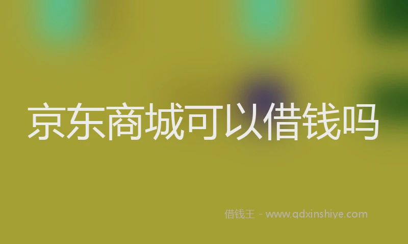 京东商城可以借钱吗