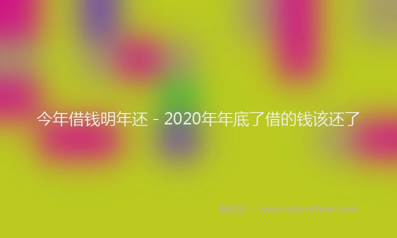 今年借钱明年还 - 2020年年底了借的钱该还了