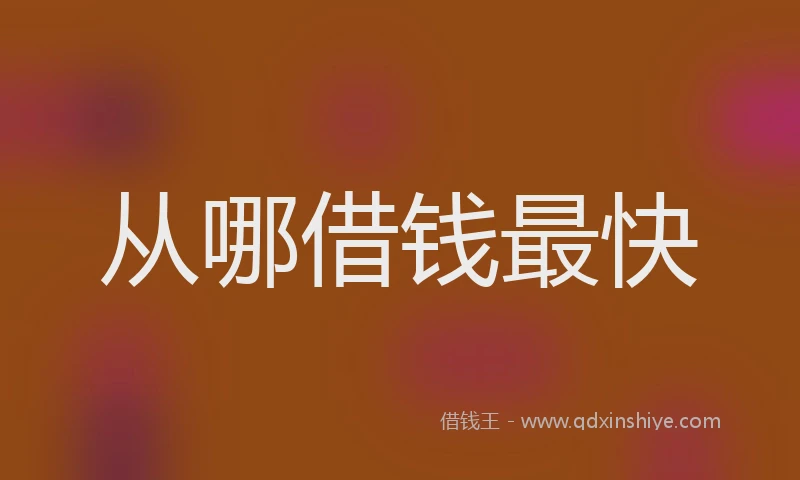 从哪借钱最快