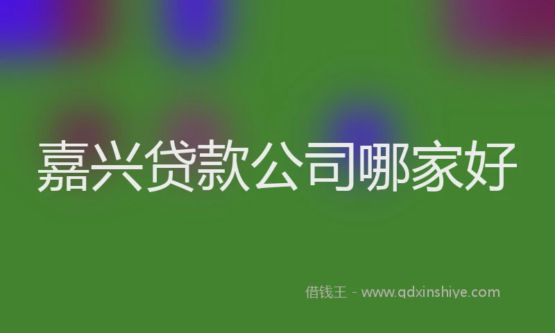 嘉兴贷款公司哪家好
