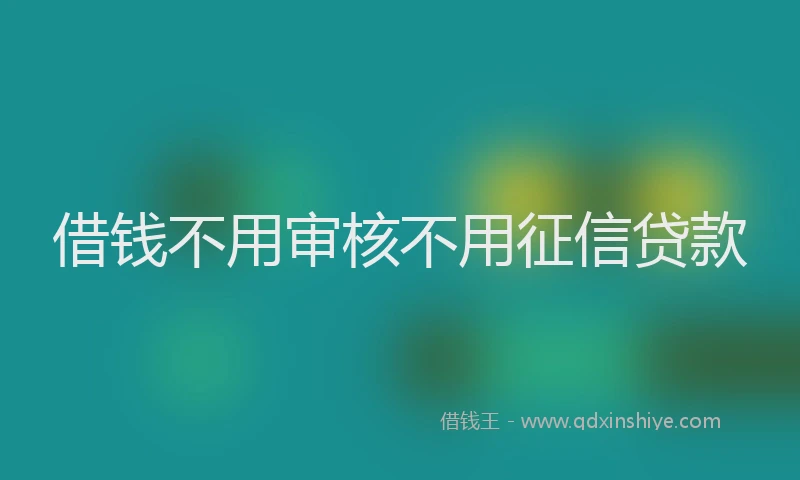 借钱不用审核不用征信贷款