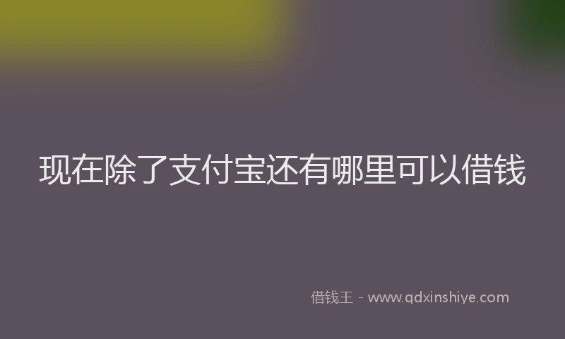 现在除了支付宝还有哪里可以借钱