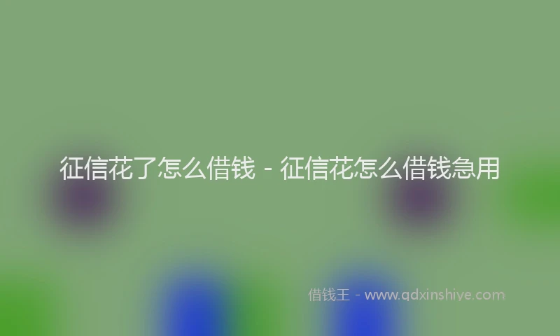 征信花了怎么借钱 - 征信花怎么借钱急用