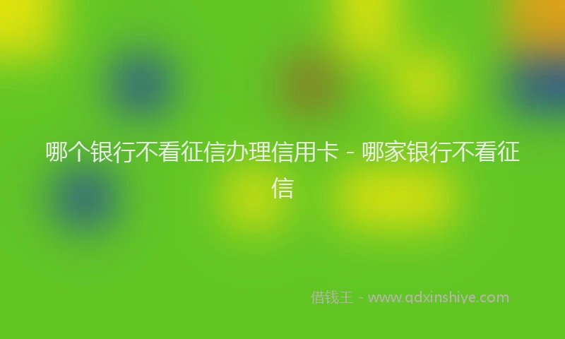 哪个银行不看征信办理信用卡 - 哪家银行不看征信