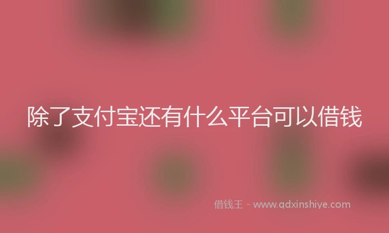 除了支付宝还有什么平台可以借钱
