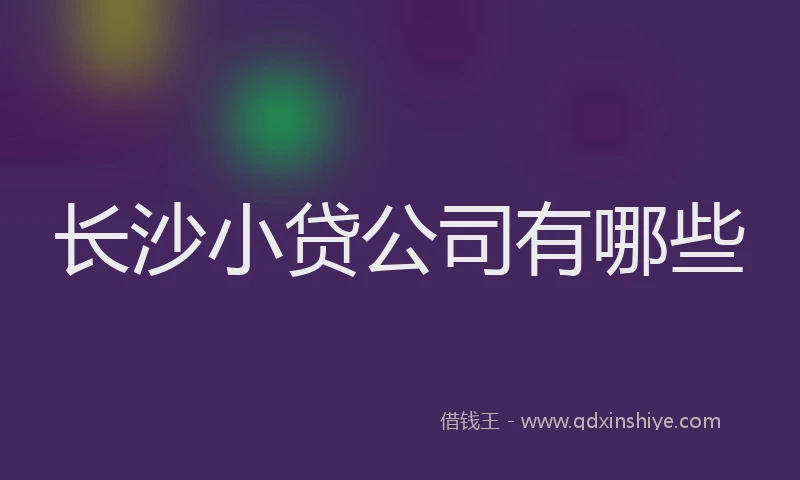 长沙小贷公司有哪些