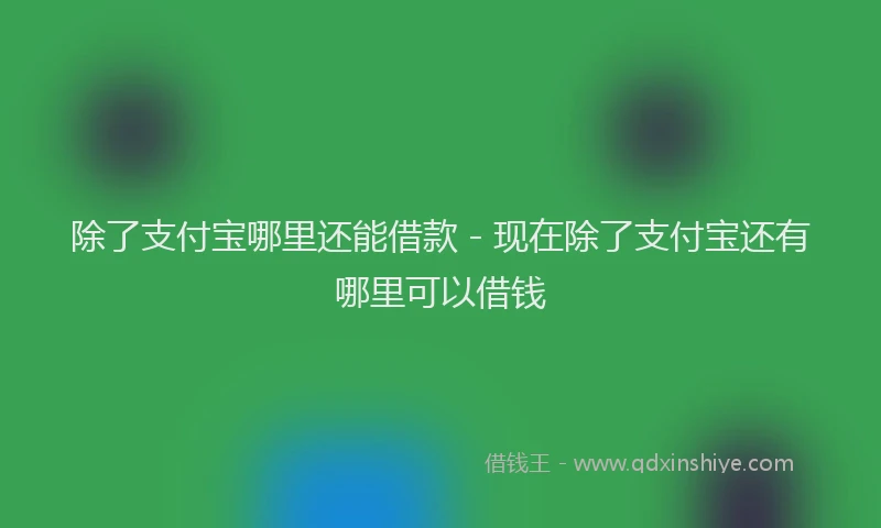 除了支付宝哪里还能借款 - 现在除了支付宝还有哪里可以借钱