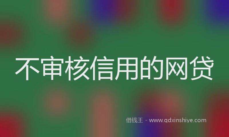 不审核信用的网贷