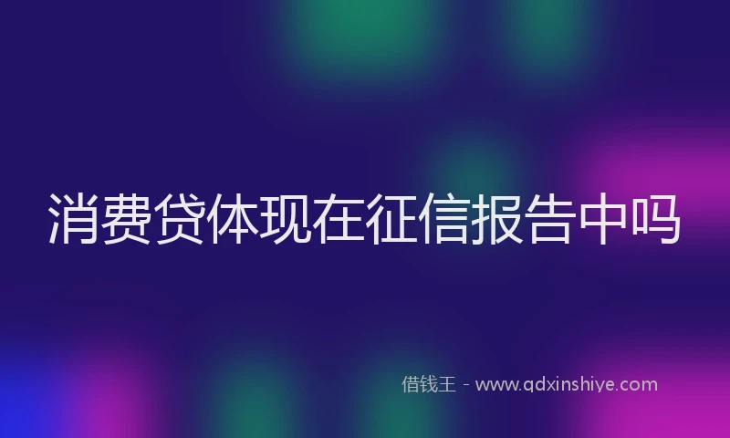 消费贷体现在征信报告中吗