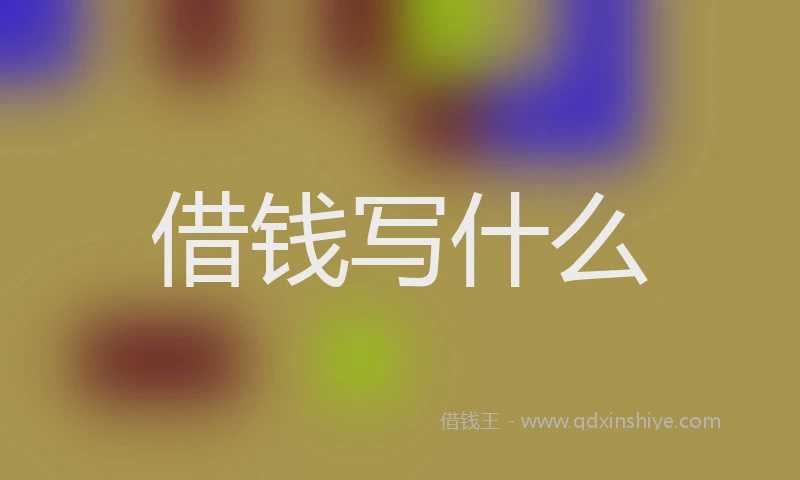 借钱写什么