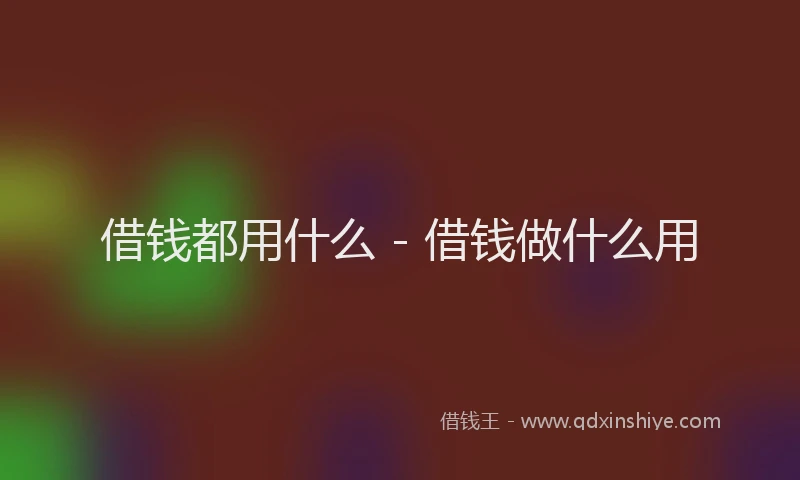 借钱都用什么 - 借钱做什么用