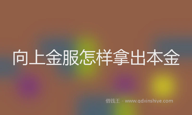 向上金服怎样拿出本金