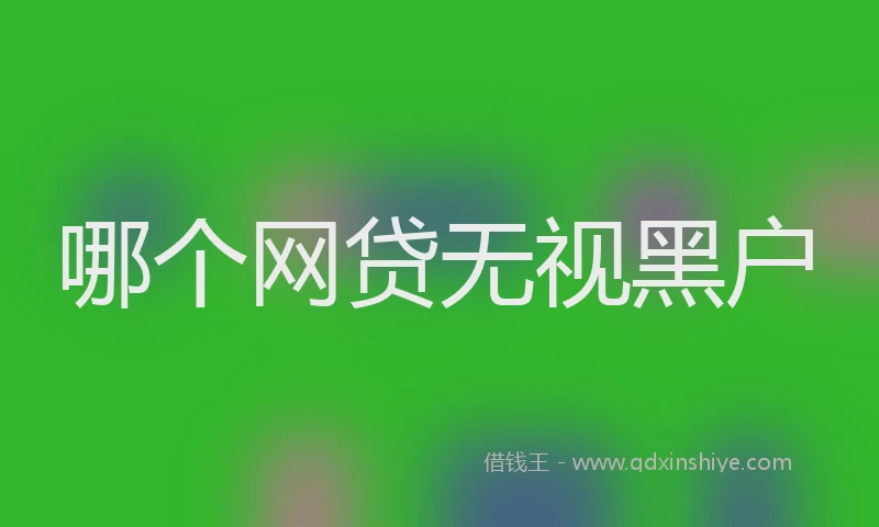 哪个网贷无视黑户