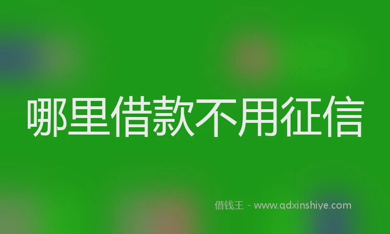 哪里借款不用征信