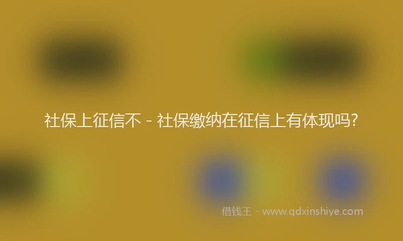 社保上征信不 - 社保缴纳在征信上有体现吗?