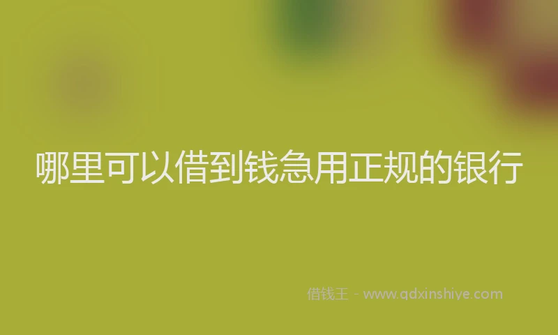 哪里可以借到钱急用正规的银行