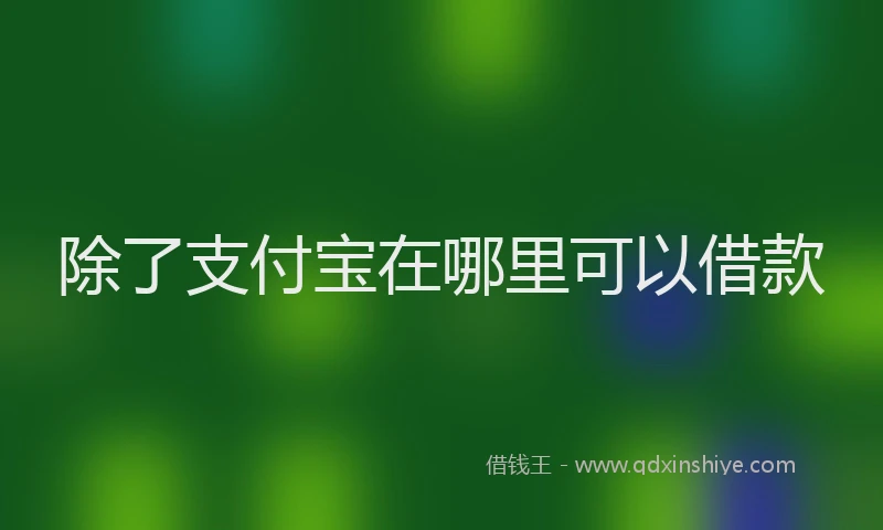 除了支付宝在哪里可以借款
