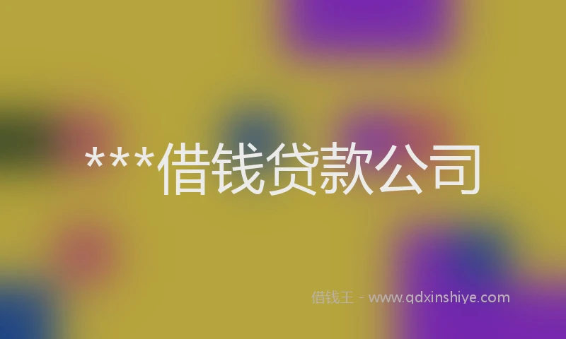 ***借钱贷款公司