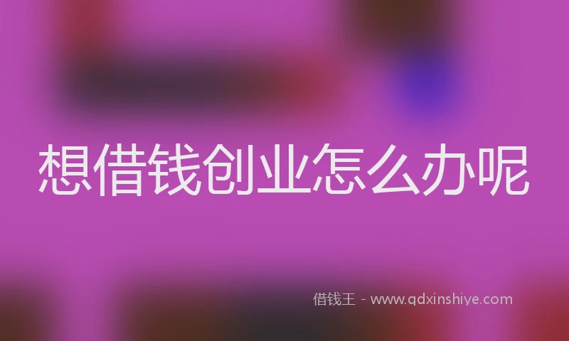 想借钱创业怎么办呢