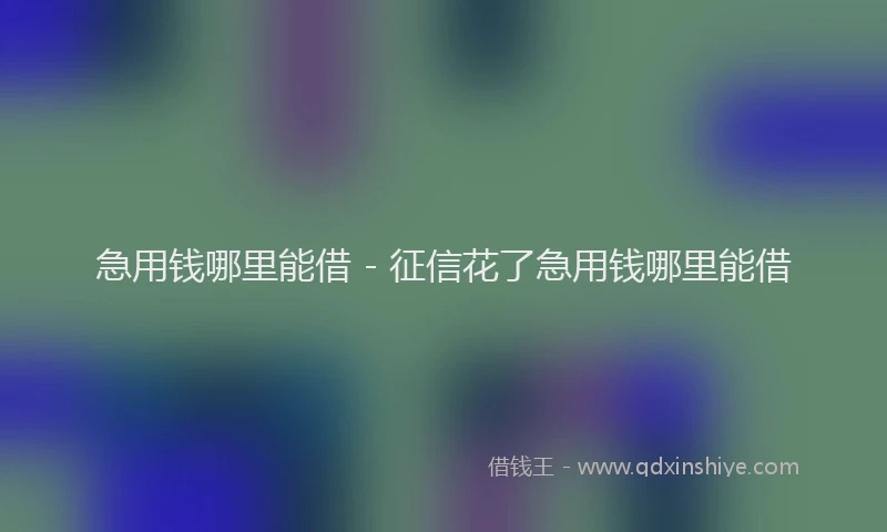 急用钱哪里能借 - 征信花了急用钱哪里能借