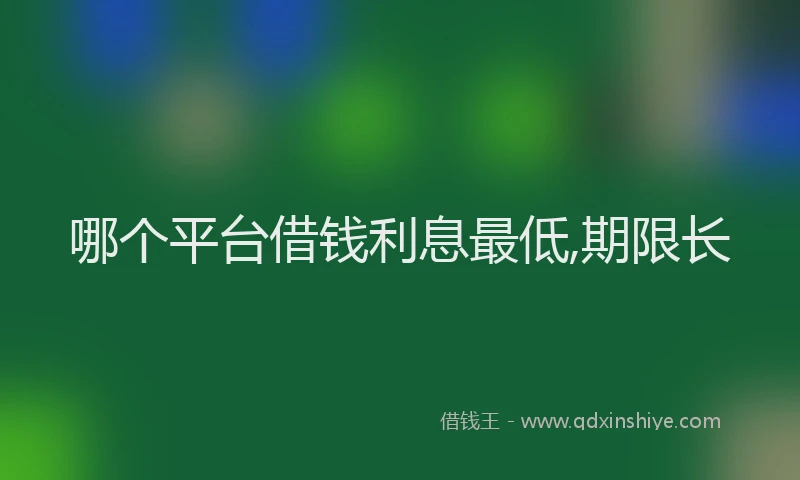 哪个平台借钱利息最低,期限长