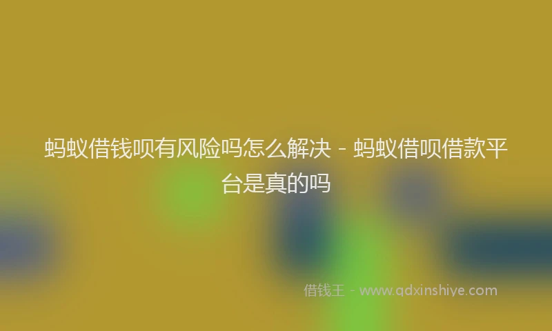 蚂蚁借钱呗有风险吗怎么解决 - 蚂蚁借呗借款平台是真的吗