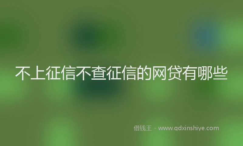 不上征信不查征信的网贷有哪些