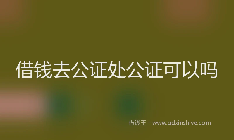借钱去公证处公证可以吗