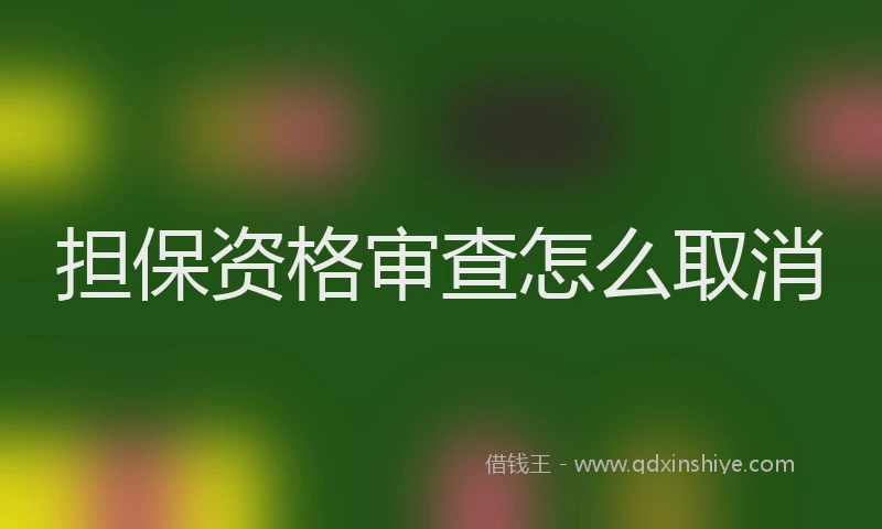 担保资格审查怎么取消