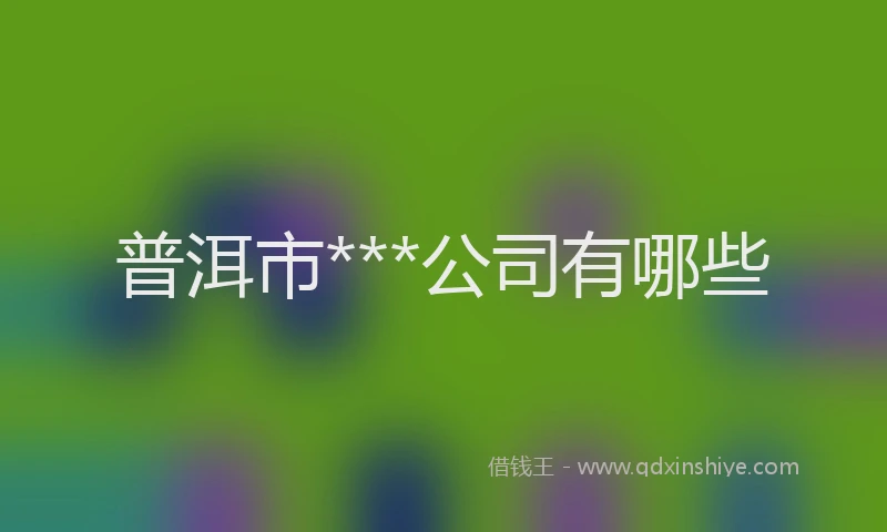 普洱市***公司有哪些