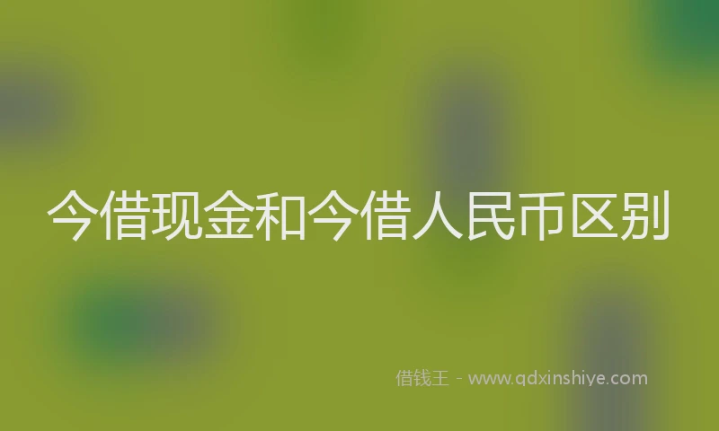 今借现金和今借人民币区别