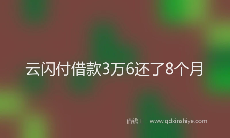 云闪付借款3万6还了8个月