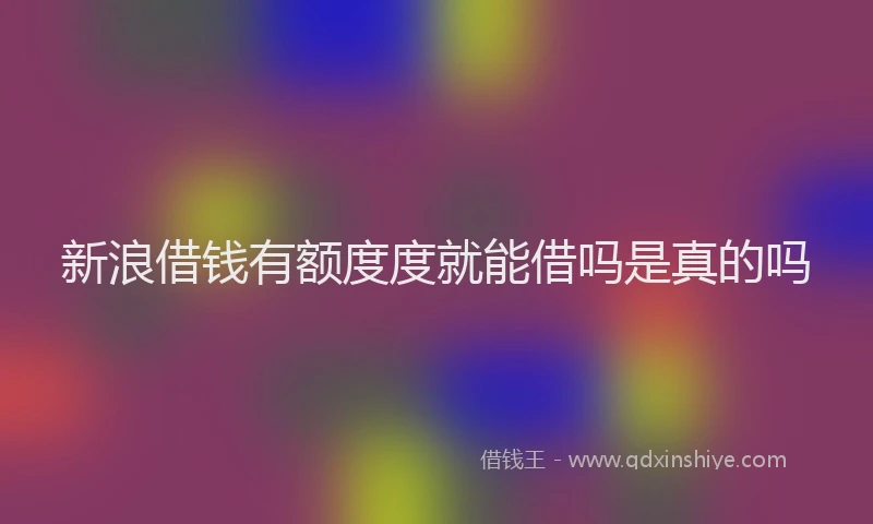 新浪借钱有额度度就能借吗是真的吗
