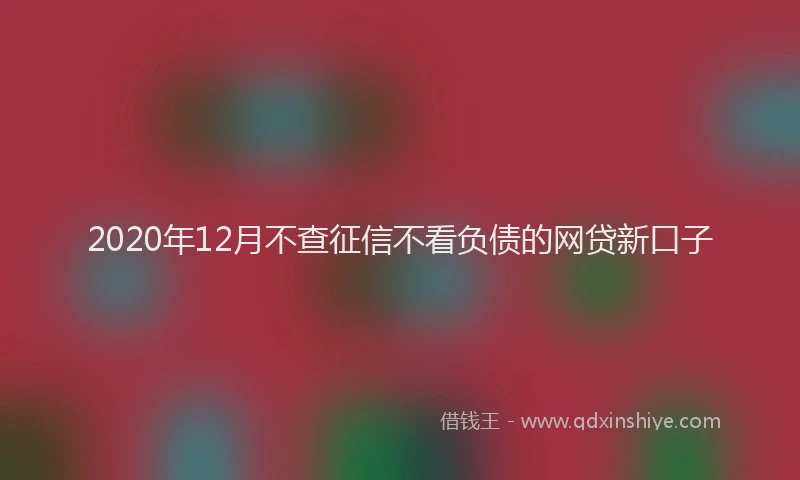 2020年12月不查征信不看负债的网贷新口子