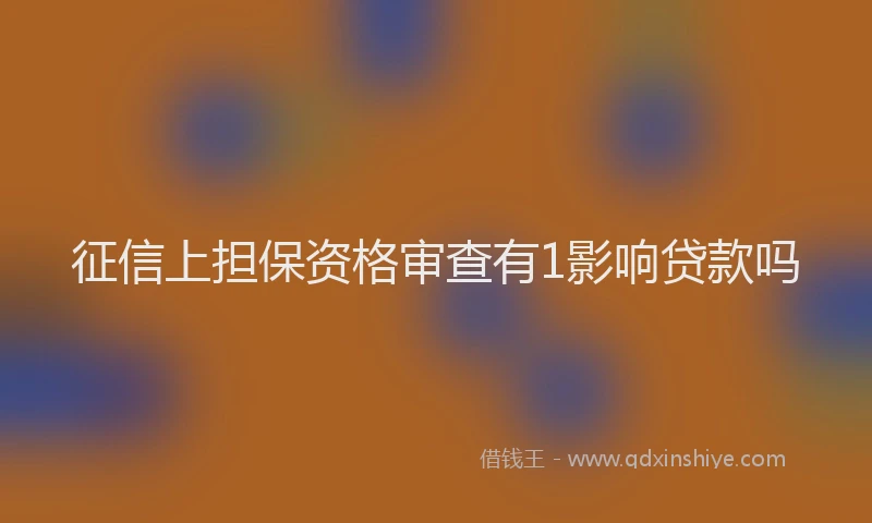 征信上担保资格审查有1影响贷款吗