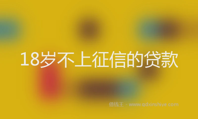 18岁不上征信的贷款
