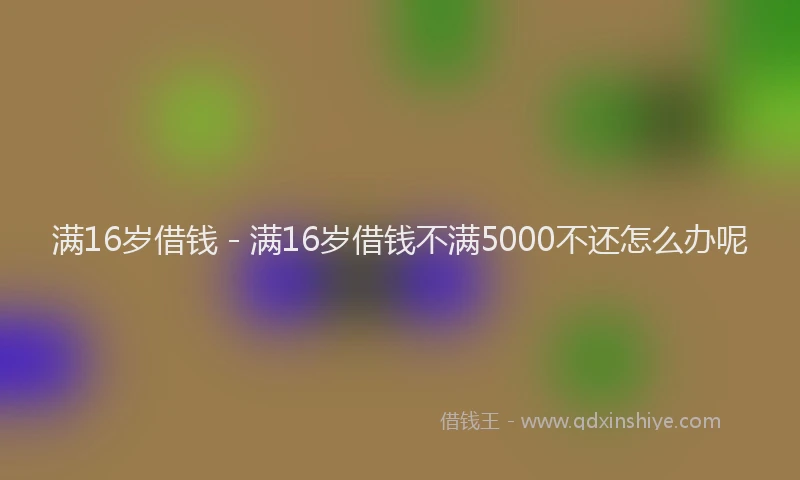 满16岁借钱 - 满16岁借钱不满5000不还怎么办呢