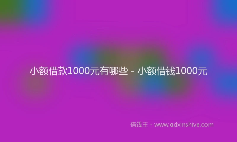 小额借款1000元有哪些 - 小额借钱1000元