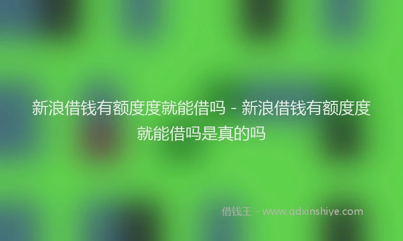 新浪借钱有额度度就能借吗 - 新浪借钱有额度度就能借吗是真的吗