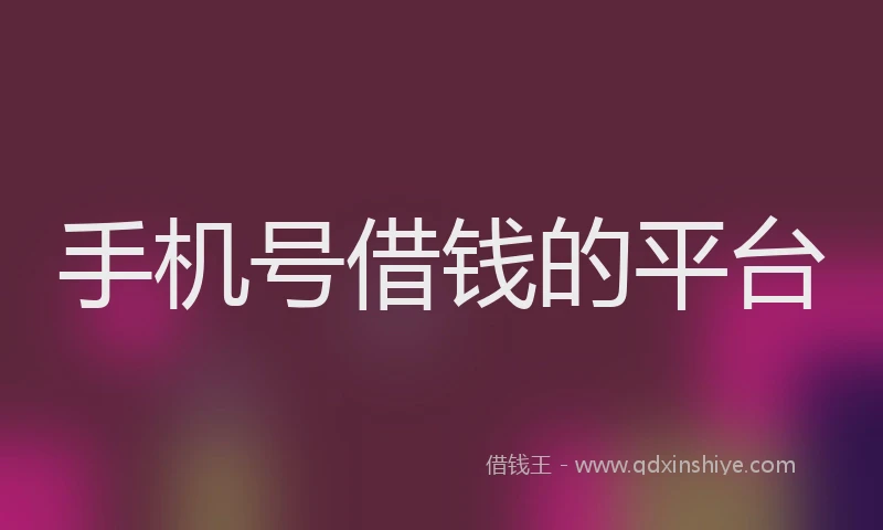 手机号借钱的平台