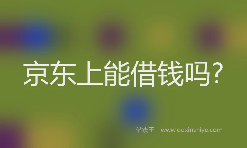 京东上能借钱吗?